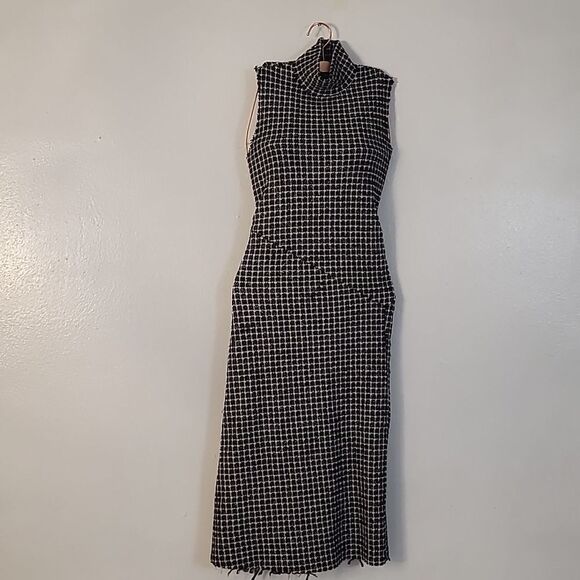 Zara Gingham Knit Midi Dress - Picture 3 of 11